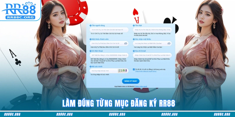Làm đúng từng mục đăng ký RR88